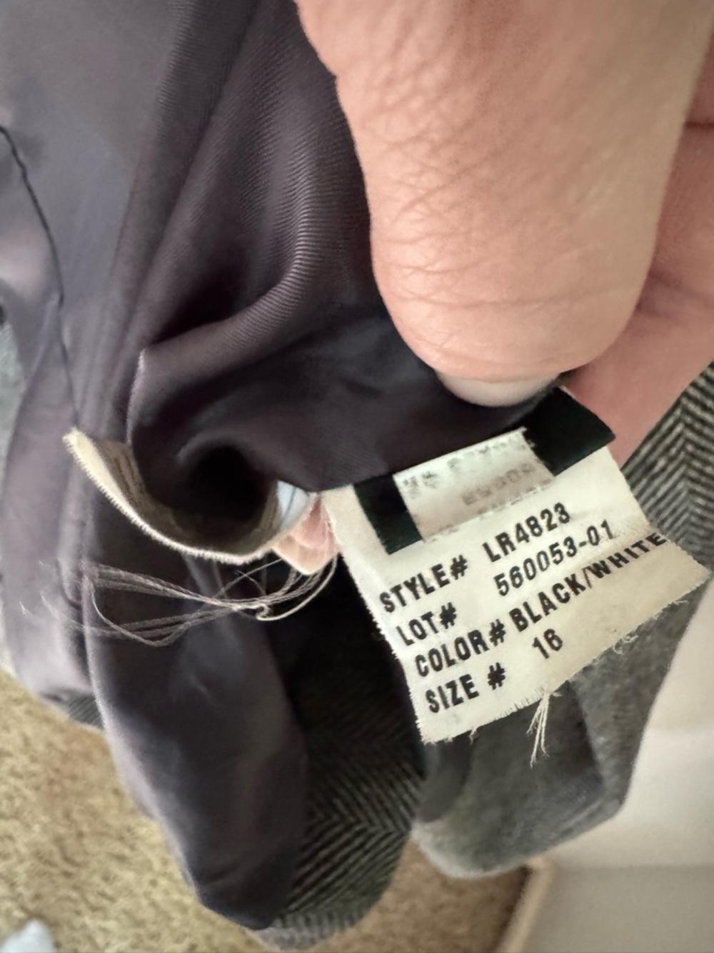Vintage Ralph Lauren Gray Herringbone Wool-Blend Overcoat - Picture 7 of 9